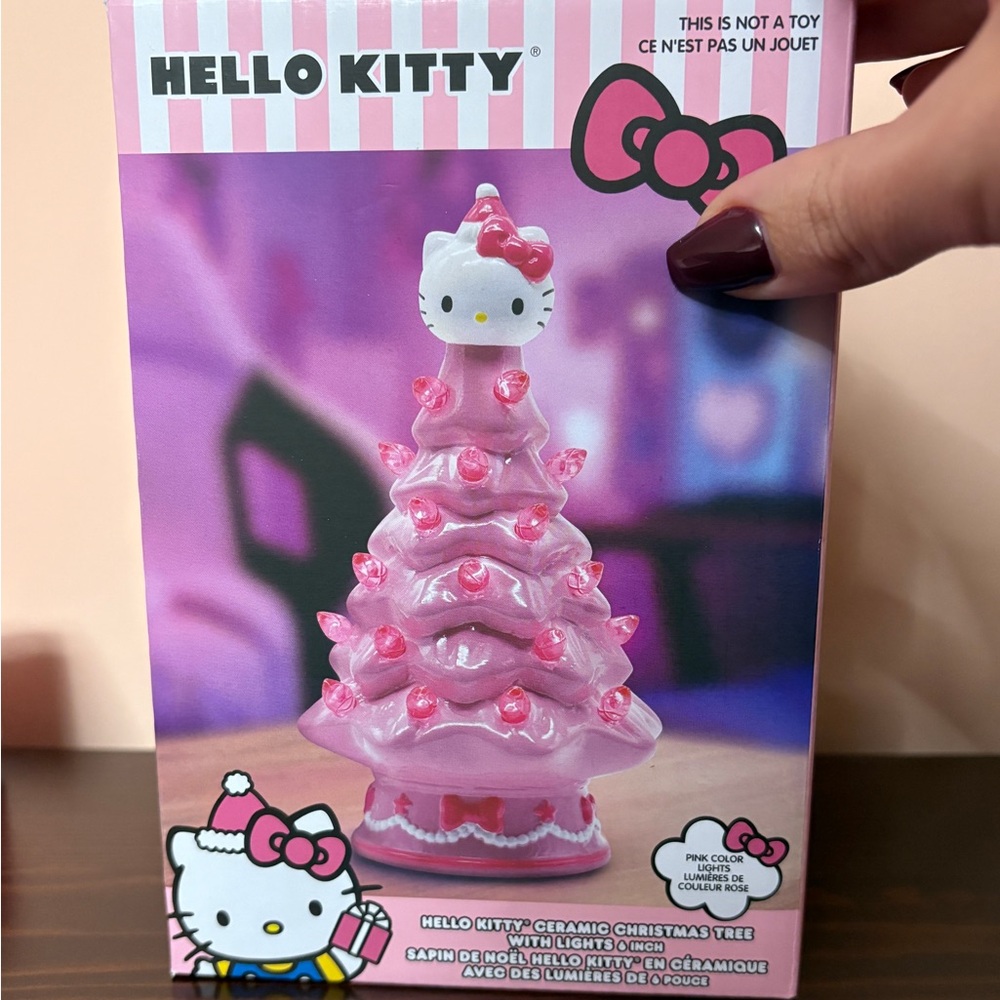 Hello Kitty Pink Ceramic Holiday Tree with Lights
